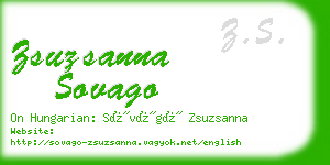 zsuzsanna sovago business card